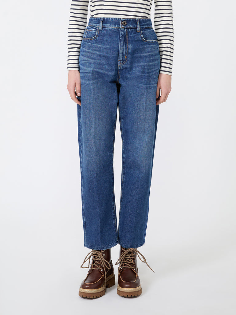 max mara cotton denim tapered jeans