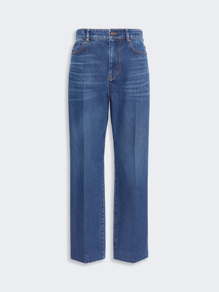max mara cotton denim tapered jeans