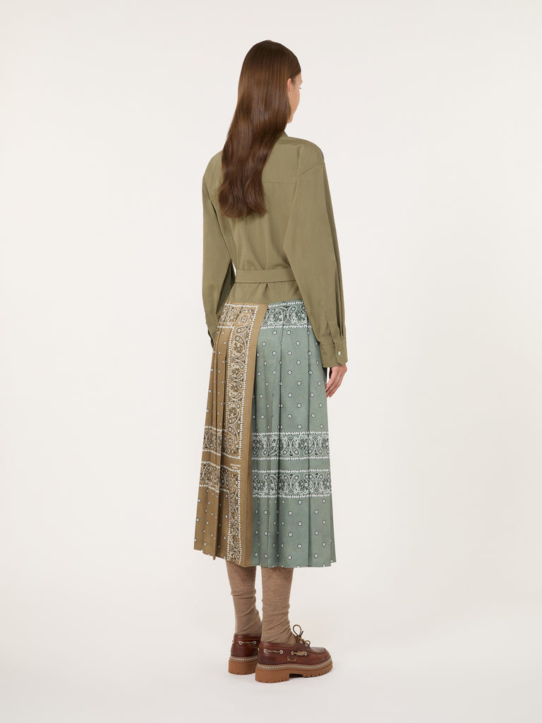 max mara printed twill and poplin shirt dress