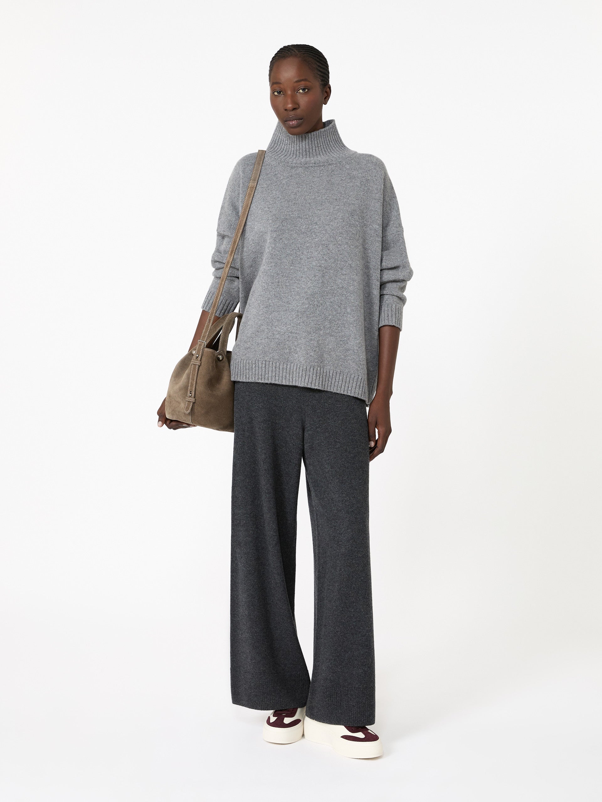 max mara wool and cashmere yarn trousers for women