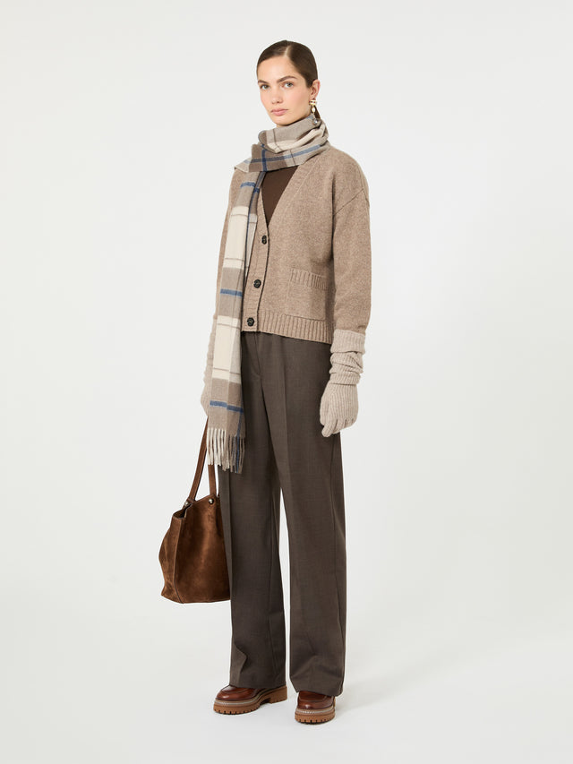 max mara v-neck wool yarn cardigan for women