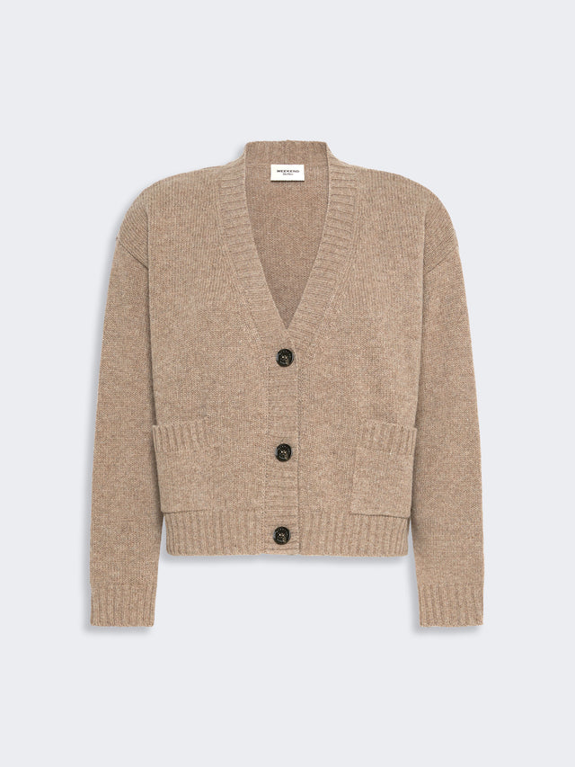 max mara v-neck wool yarn cardigan for women