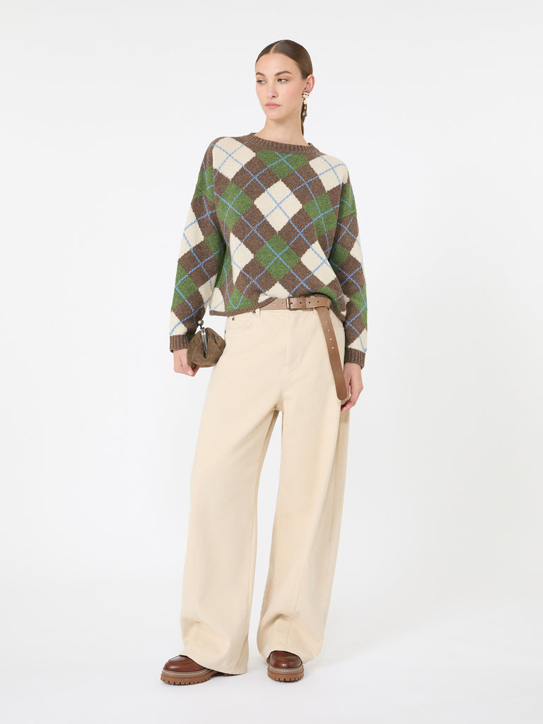 max mara wool yarn argyle jumper