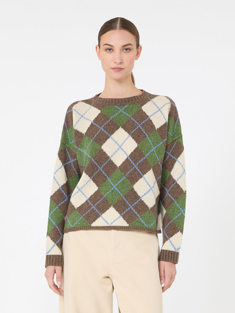 max mara wool yarn argyle jumper