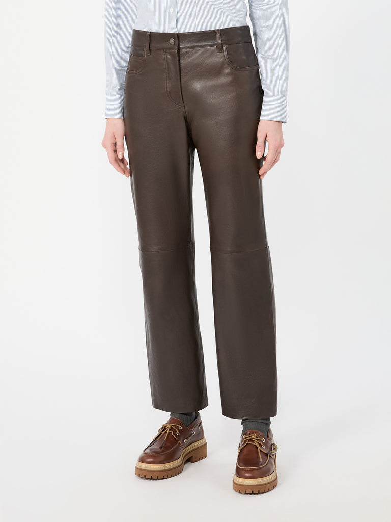 max mara nappa leather trousers
