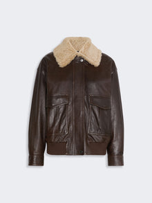 max mara aviator jacket in nappa leather for women