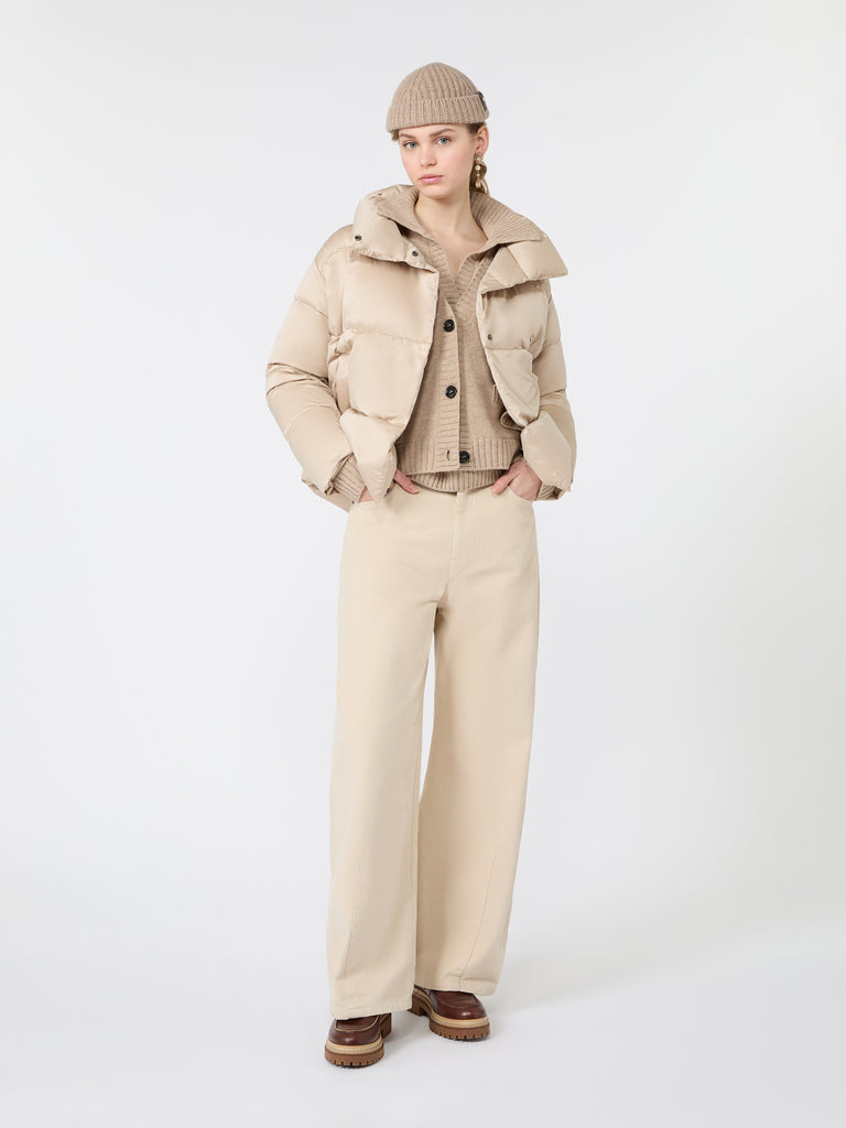 max mara short down jacket in technical satin