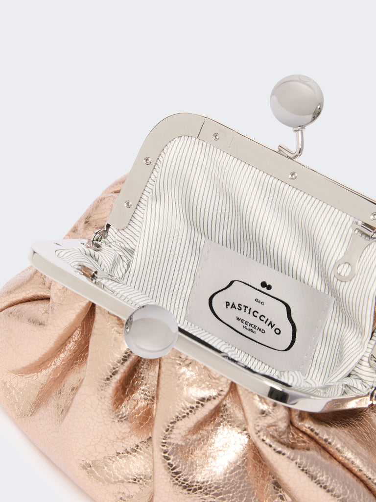 max mara extra-small pasticcino bag in metallic leather