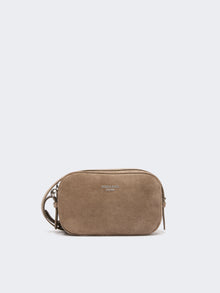 Small Suede Camera Bag for Women - Medium Grey - Max Mara UAE