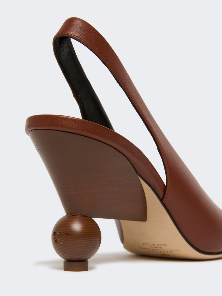 max mara shiny leather slingbacks