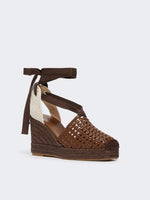 Woven Nappa Leather Espadrilles for Women - Tobacco - Max Mara UAE