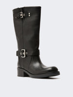 max mara leather biker boots for women