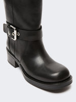 max mara leather biker boots for women
