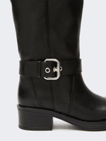 max mara leather biker boots for women