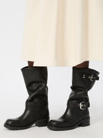 max mara leather biker boots for women