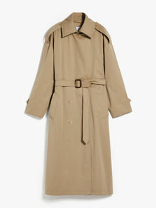 Oversize trench coat in water-resistant cotton and wool