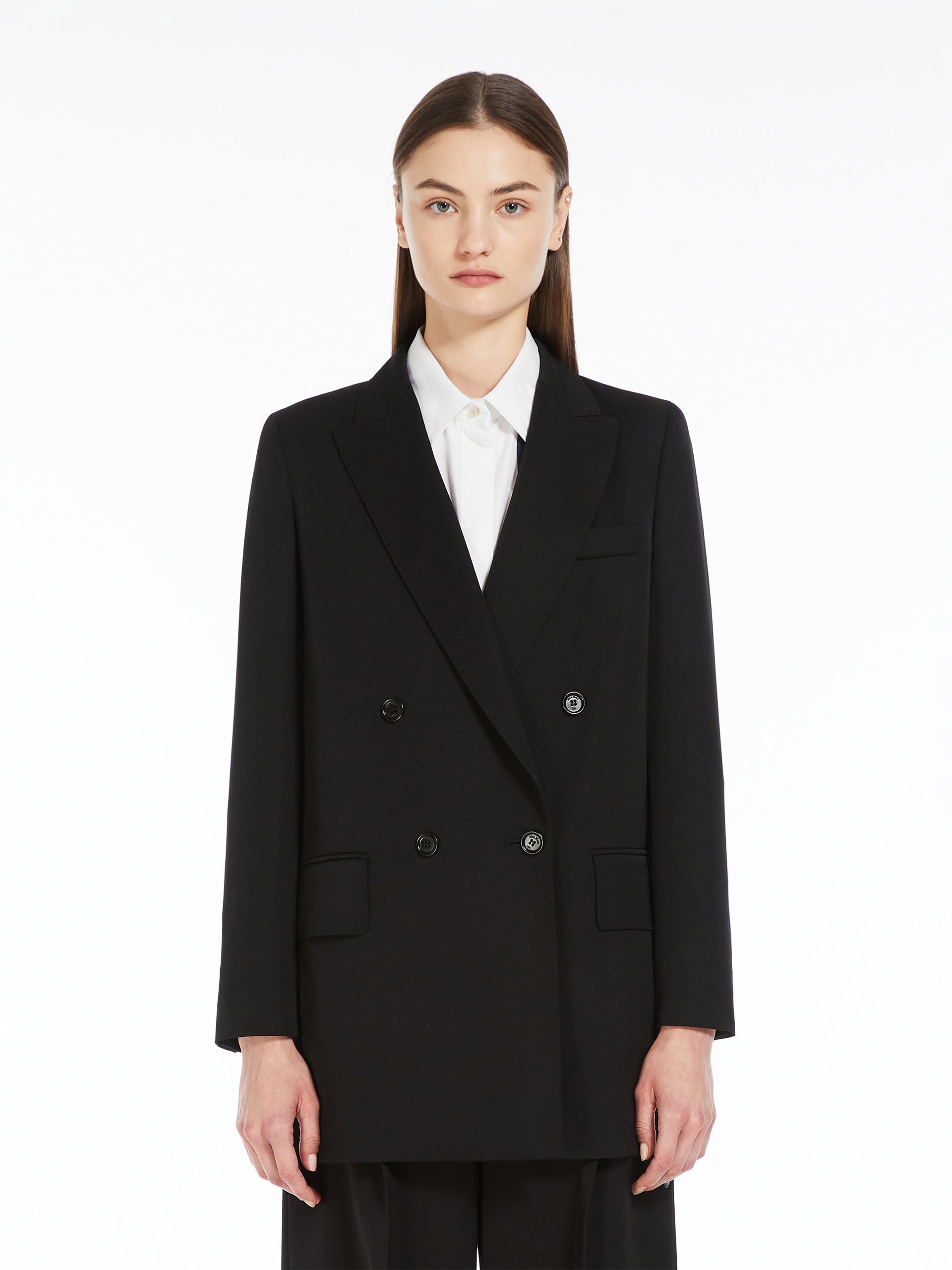 【送料&関税込】Max Mara Levico Double-breasted Blazer MAX MARA Levico double-breasted wool and mohair-blend twill