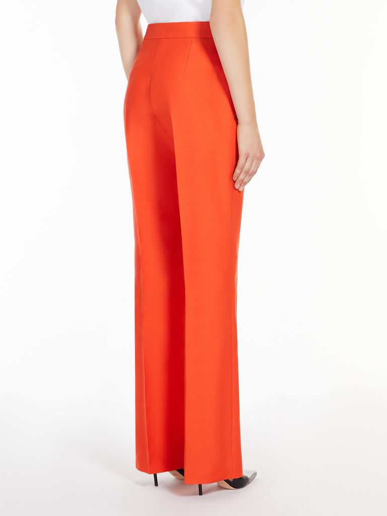 Wool and silk flared trousers