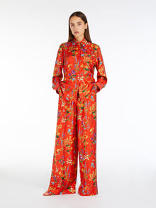 max mara printed silk pyjama-style trousers for women