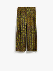 Printed silk cropped trousers