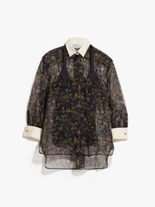 Oversized shirt in printed organza