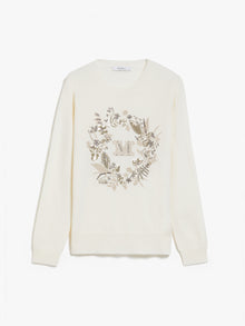 Embroidered wool and cashmere jumper