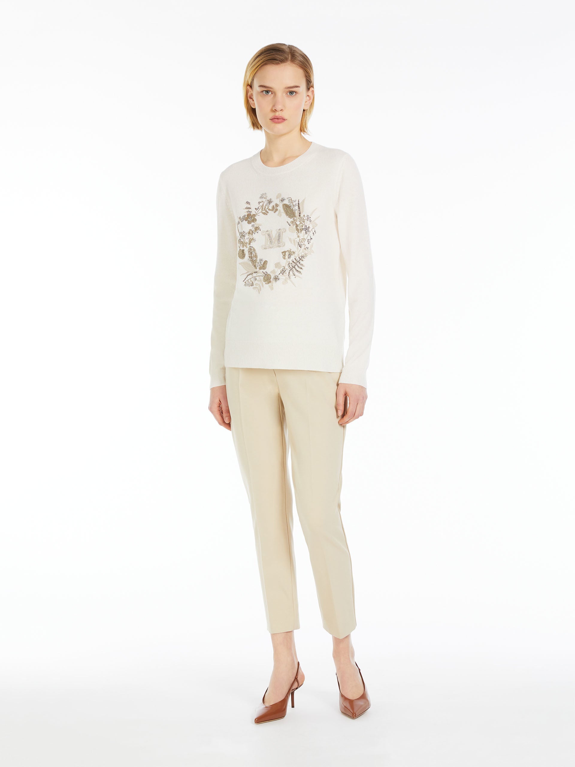 max mara viscose jersey trousers for women
