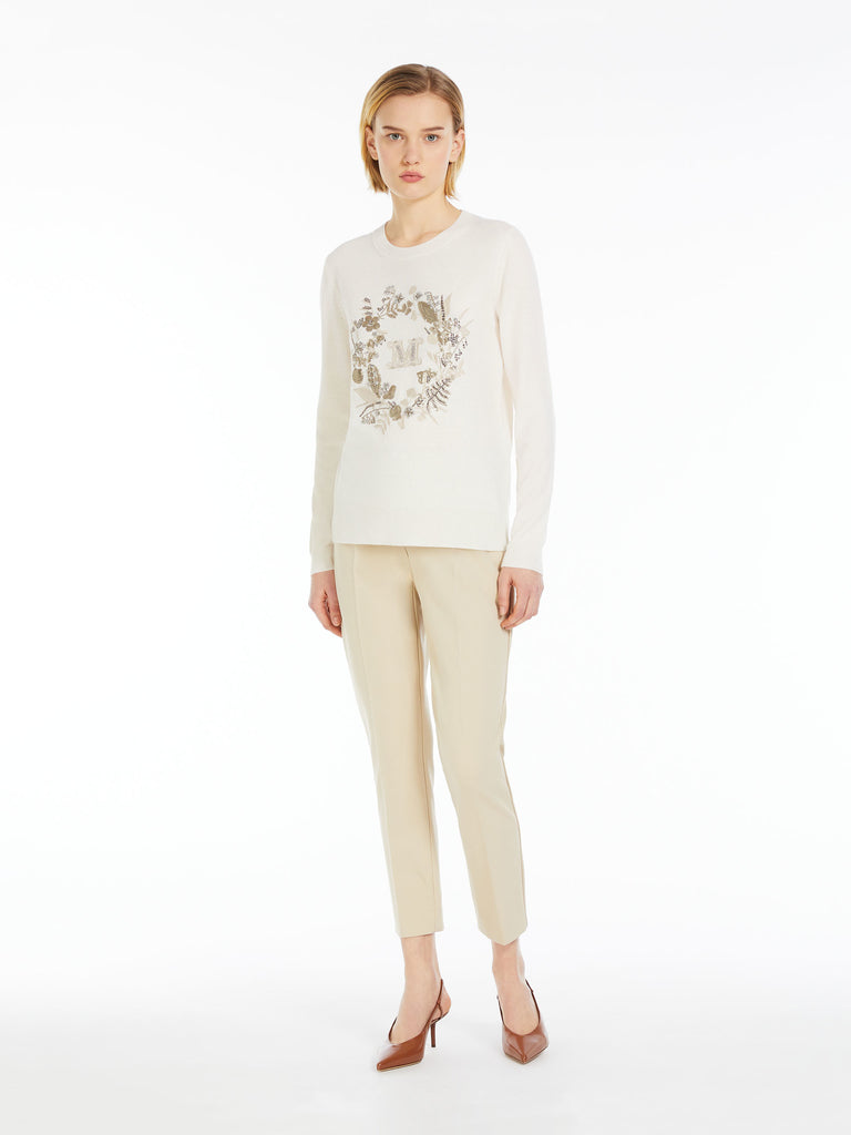 max mara viscose jersey trousers