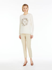 Viscose Jersey Trousers for Women - Beige - Max Mara UAE