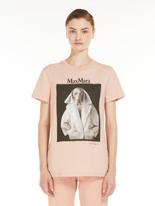 Cotton T-shirt with Wegman print