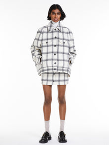 Chequered wool heavy jacket