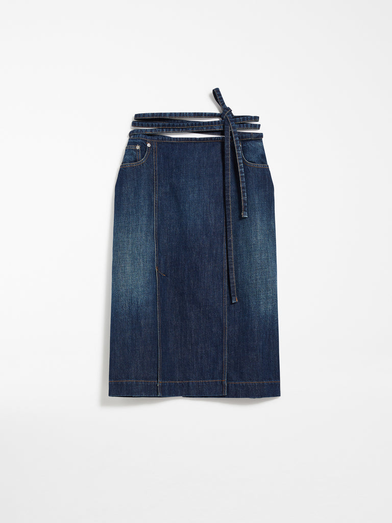 Denim wrap skirt