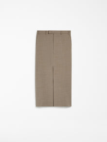 Stretch wool midi skirt
