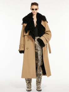 Oversized sheepskin coat