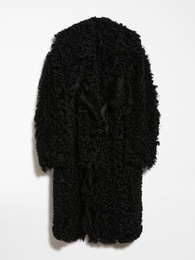 Oversized sheepskin coat