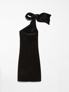 One-shoulder velvet dress
