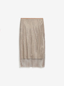 Mesh skirt with rhinestones