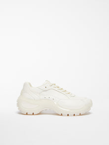 Chunky-sole leather sneakers