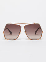 max mara oversized metallic sunglasses for women