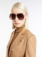 max mara oversized metallic sunglasses for women