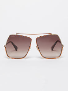 max mara oversized metallic sunglasses for women