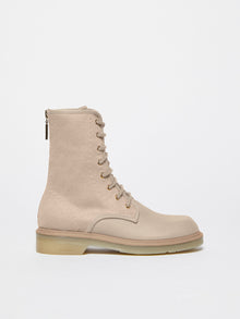 Combat boots in deerskin and cashmere