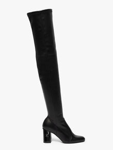 Stretch nappa-leather thigh-high boots