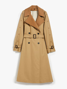 Belted water-repellent cotton trench coat