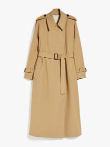 Double-breasted water-repellent gabardine trench coat
