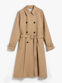 Double-breasted trench coat in showerproof fabric