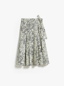 Wrap skirt in printed faille