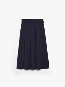 Technical wool gabardine skirt