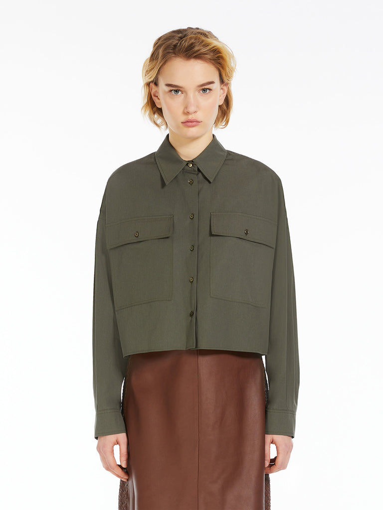 Pocket-detail poplin shirt