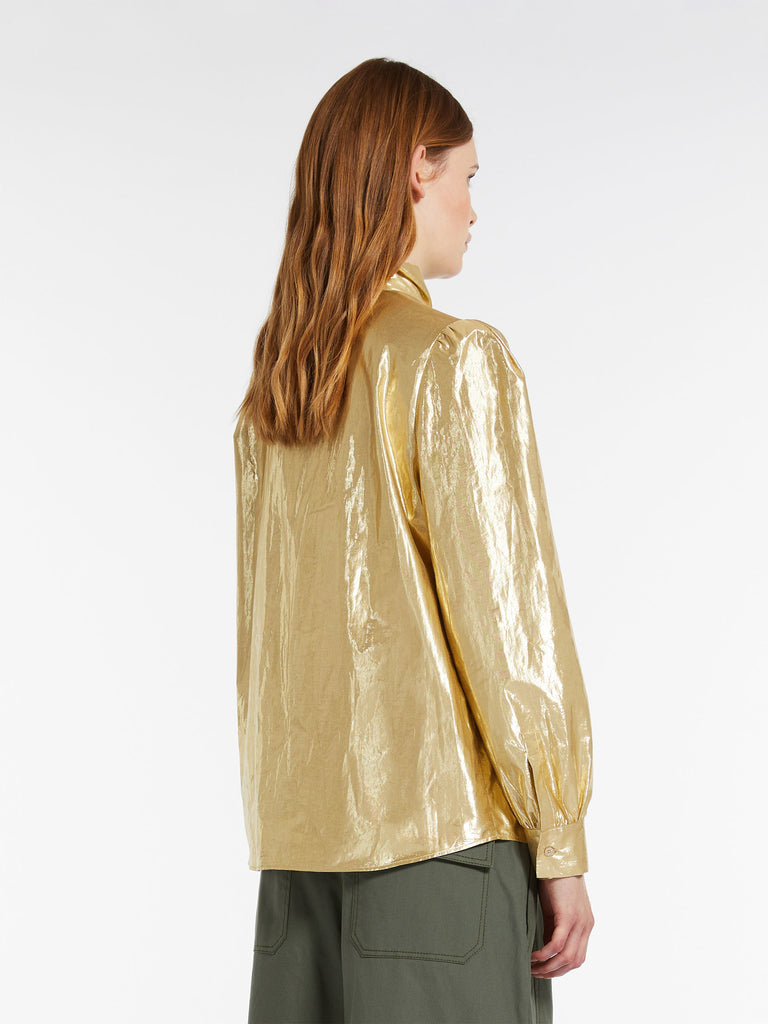 Taffeta pussy-bow shirt